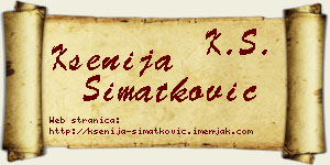 Ksenija Simatković vizit kartica